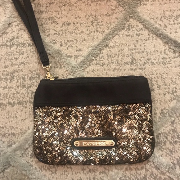 Express Wristlet - Black & Gold Sequin - Picture 2 of 4